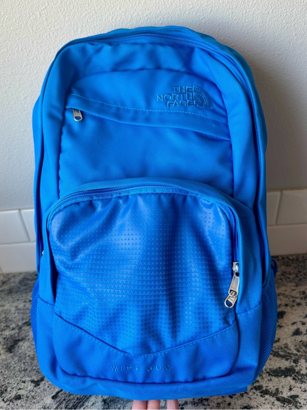 The North Face Wise Guy Backpack in bright blue. 27L. EUC